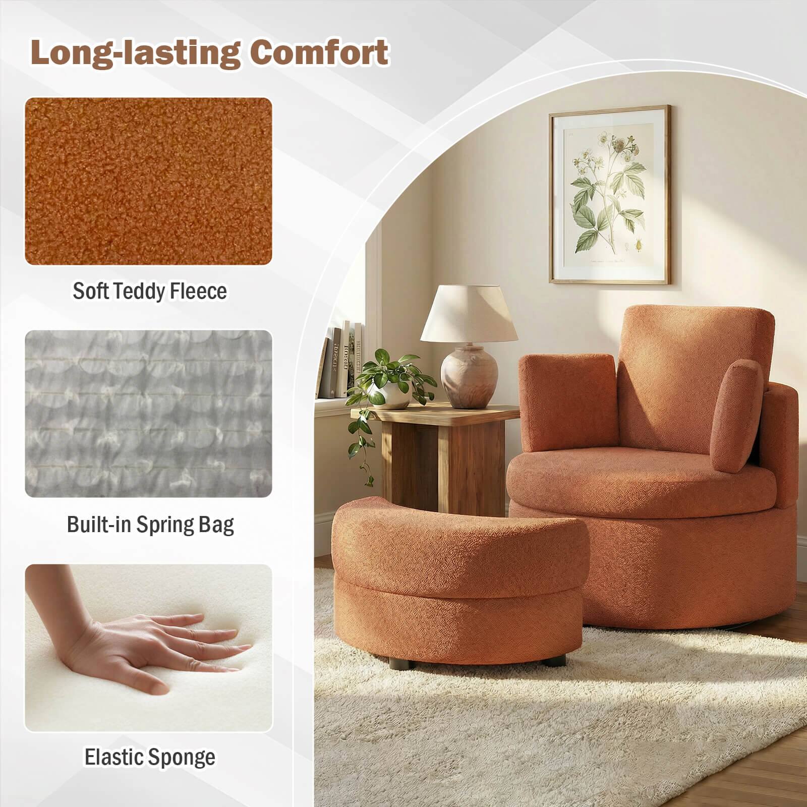 Long-lasting Comfort  
Soft Teddy Fleece  
Built-in Spring Bag  
Elastic Sponge