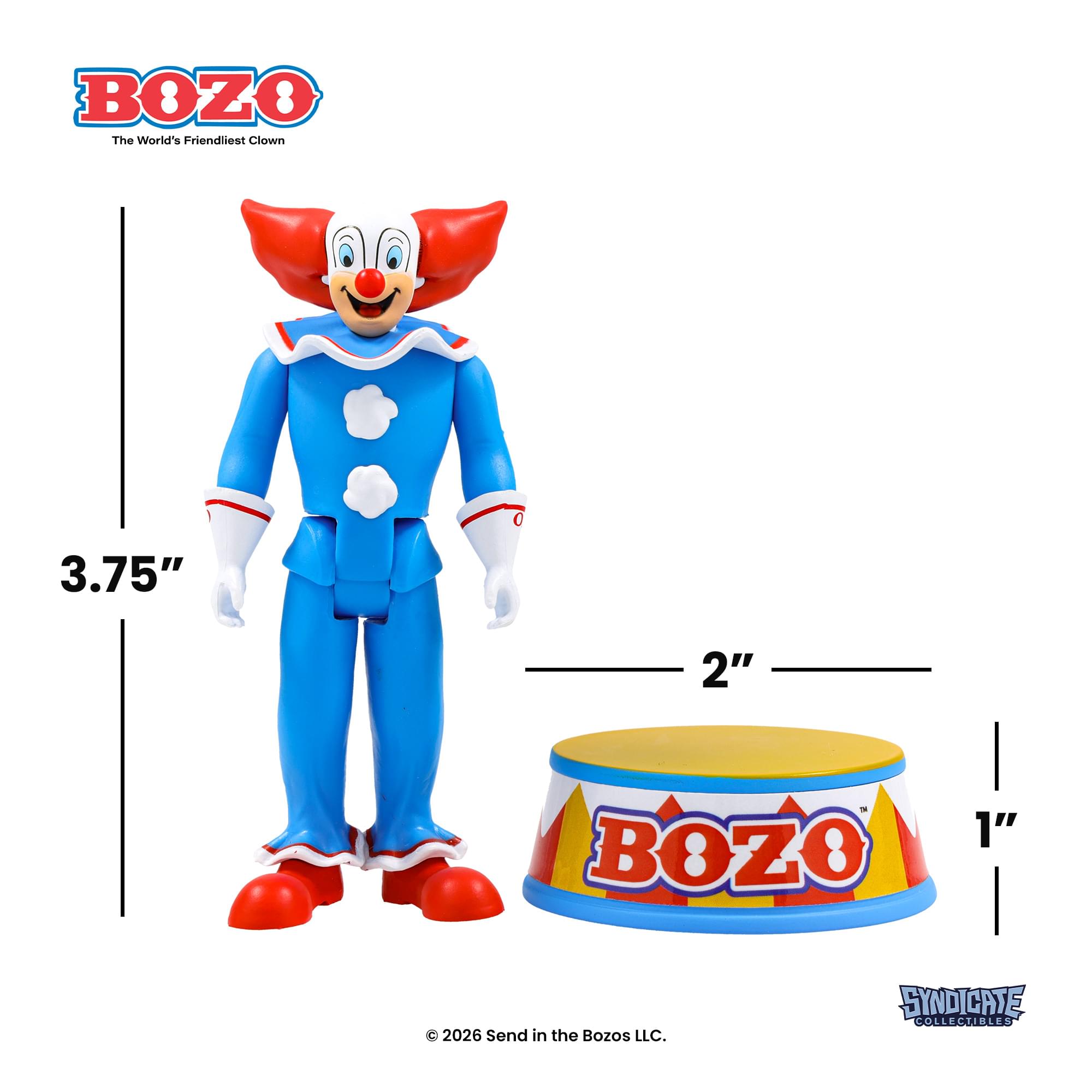 BOZO The World's Friendliest Clown

3.75"
2"
1" 

2026 Send in the Bozos LLC.
SYNDICATE COLLECTIBLES