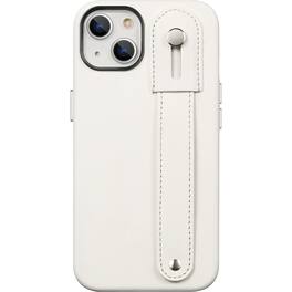 SaharaCase - FingerGrip Series Genuine Leather Case with MagSafe for Apple iPhone 15 Plus - White