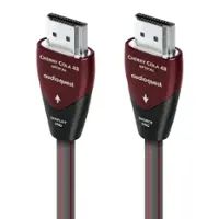 AudioQuest - Cherry Cola 48 16.4' 4K-8K-10K 48Gbps In-Wall Rated HDMI Cable - Gray with Red Stripes - Front_Zoom