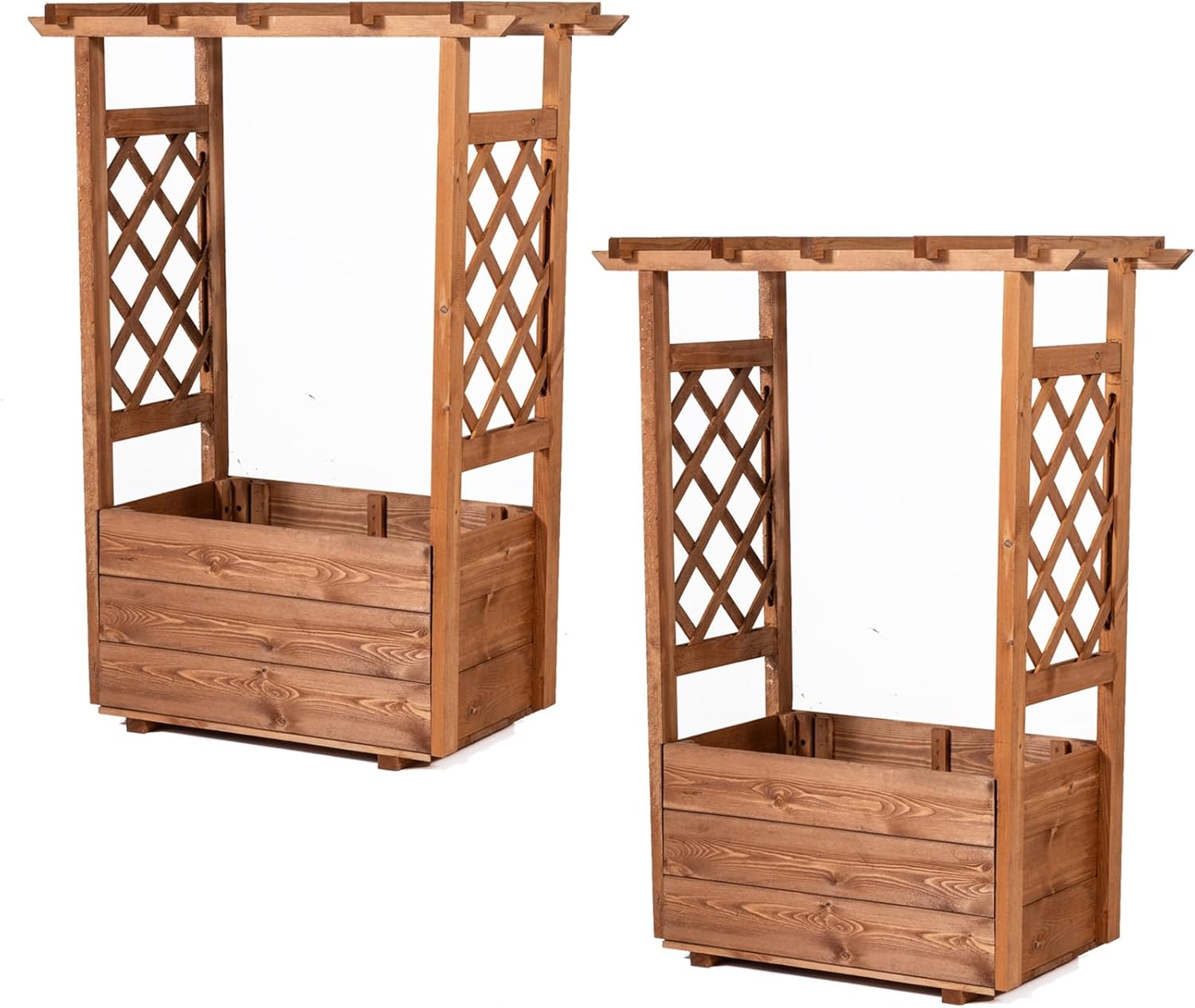 Gymax - 2PCS Wooden Raised Garden Bed/ Lattice Trellises Hanging Roof Drainage Outdoor - Orange price history on PriceWatchPro