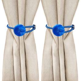 Unique Bargains - Premium 4pcs Rope Curtain Tiebacks with Buckle Decorative Holders for Home Office Thin Sheer Window Curtains - Blue