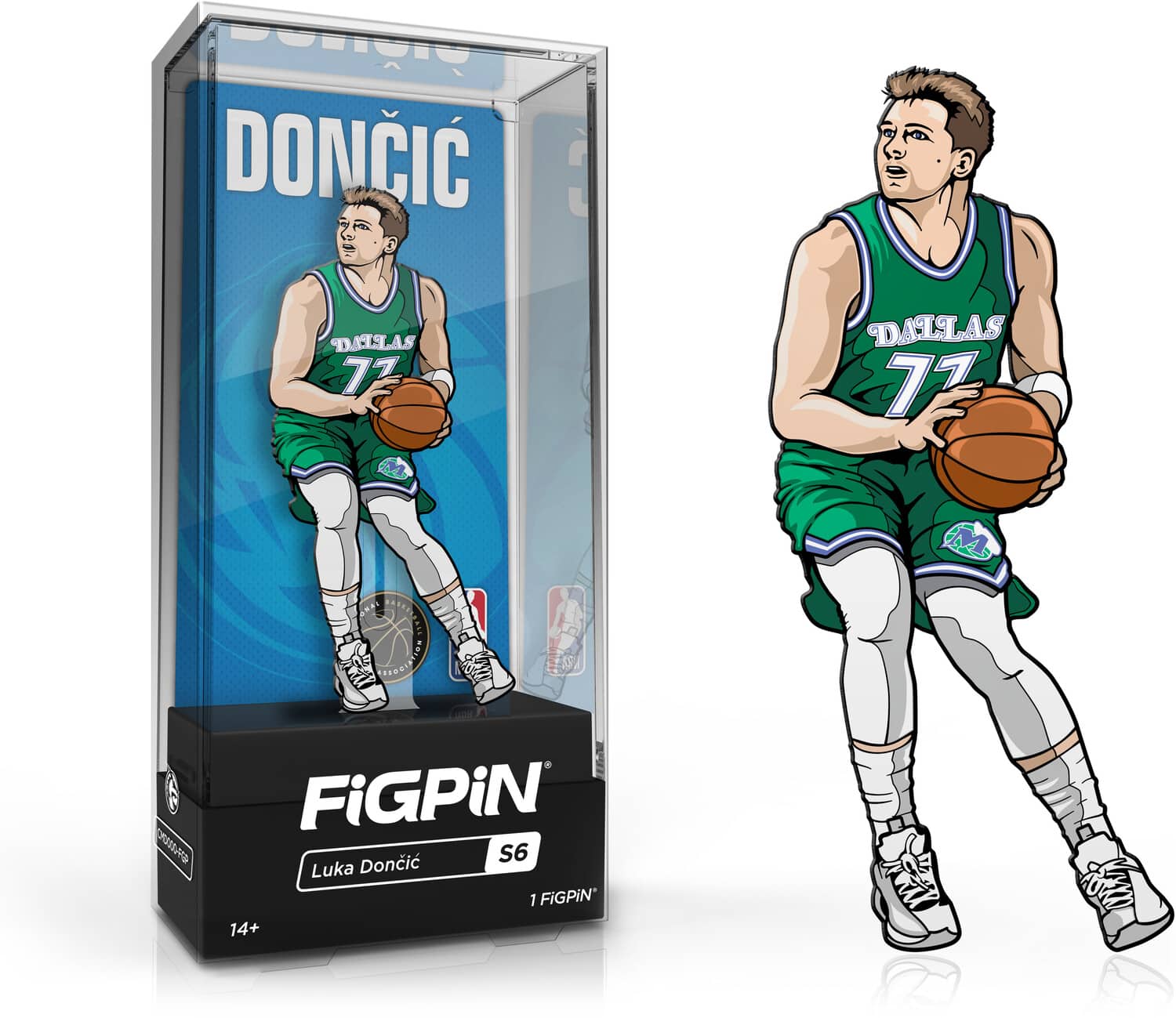 PopMarket - FiGPiN - NBA - Dallas Mavricks Luka Doncic Enamel Pin (S6) - COLLECTABLES - Multicolor
