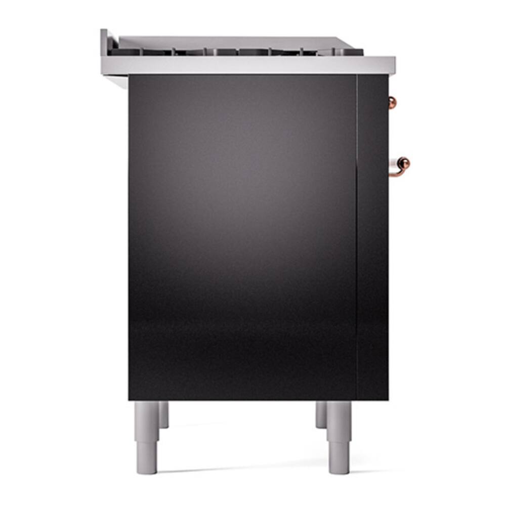 Alt View 6. ILVE - ILVE Nostalgie II 36 inch Dual Fuel Range with 6 Burners + Griddle (Liquid Propane, Stainless Steel, Copper Trim) - Stainless Steel.