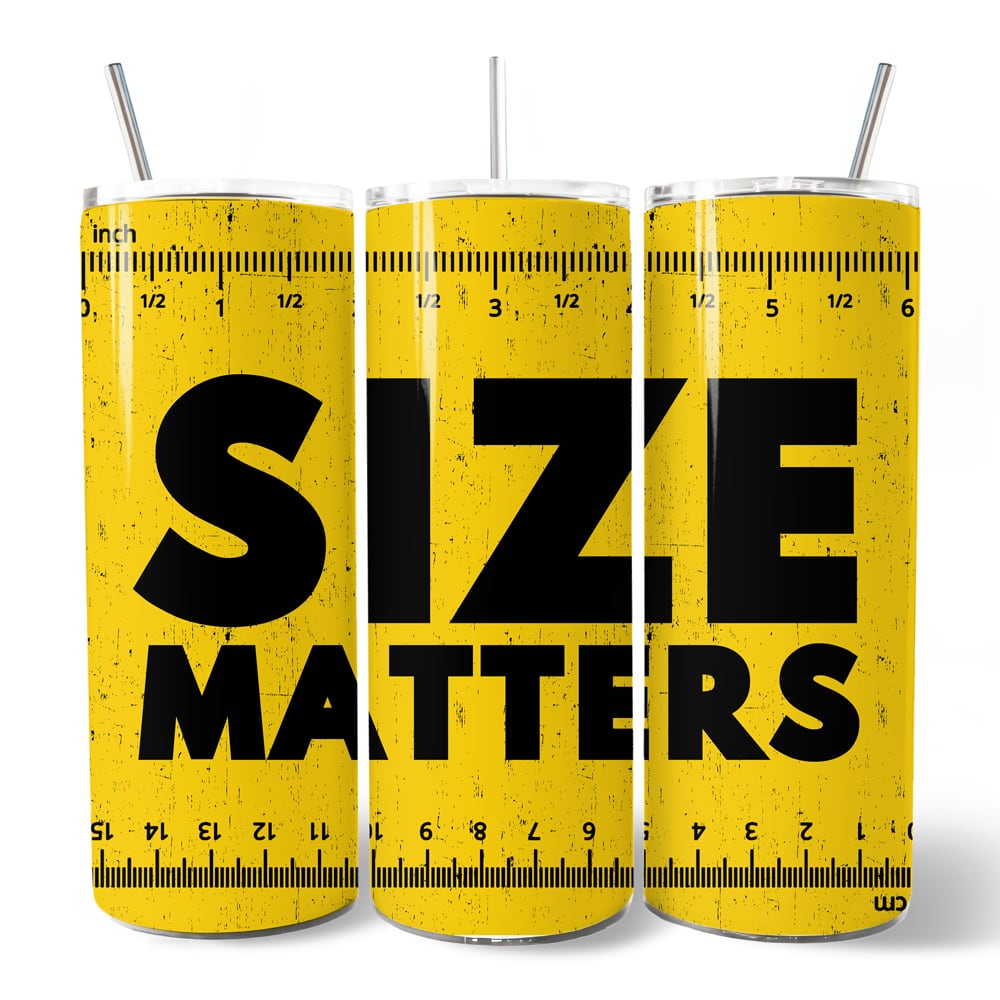 OrnamentallyYou - Size Matters Man 20oz Tumbler With Stainless Steel Straw - Multicolored