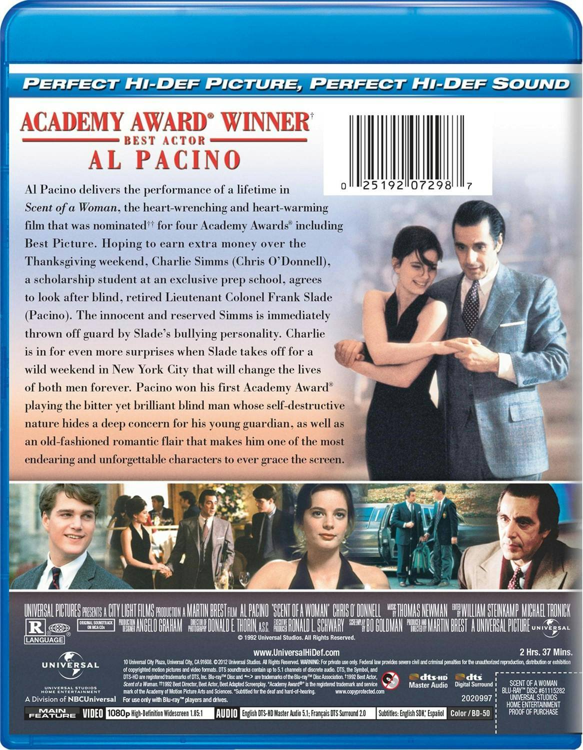 Back. Scent of a Woman [Blu-ray].
