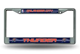Rico Industries - Oklahoma City Thunder NBA Sparkly Glitter Bling Look Chrome License Plate Frame - Multi