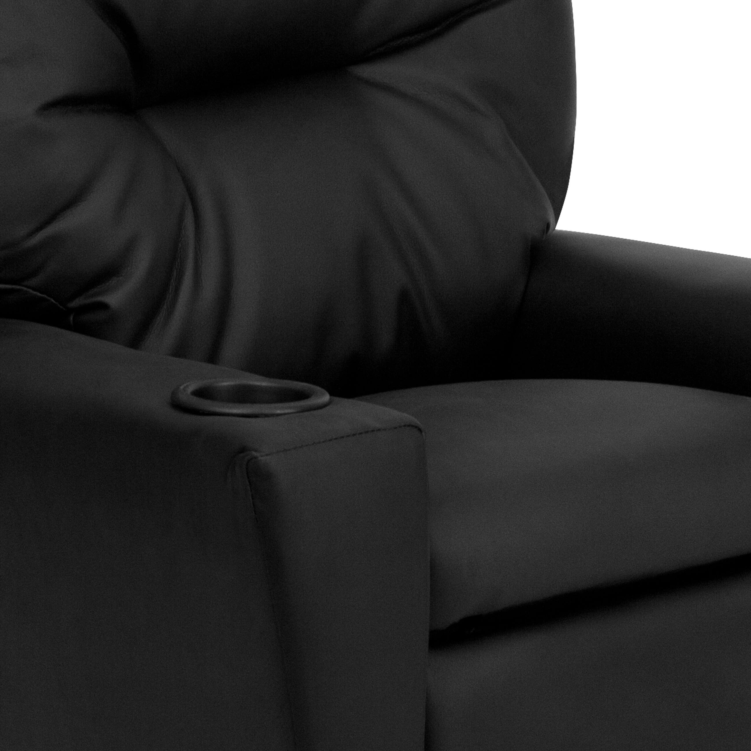 Alt View 10. Emma + Oliver - Contemporary Kids Recliner with Cup Holder - Black LeatherSoft.