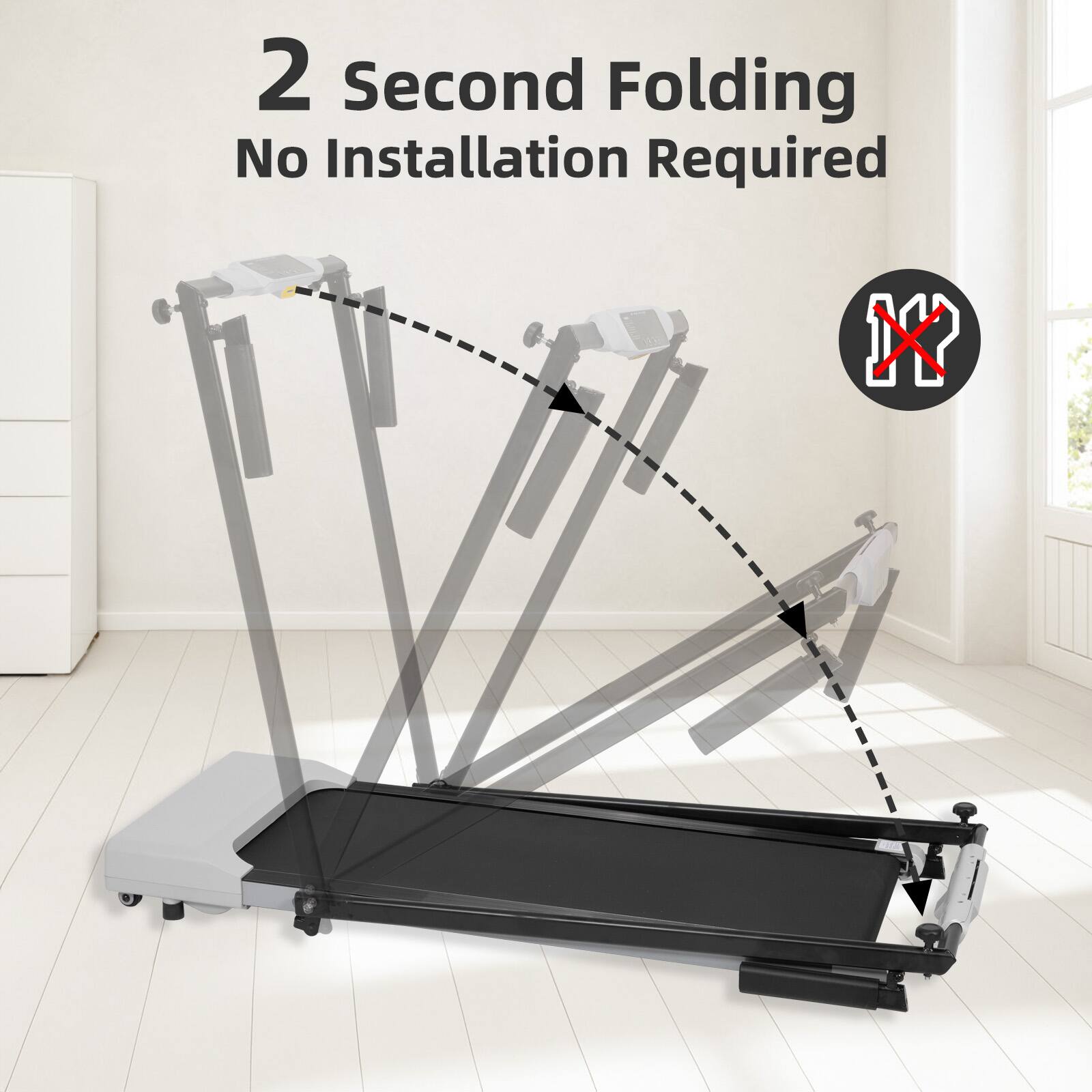 2 Second Folding  
No Installation Required