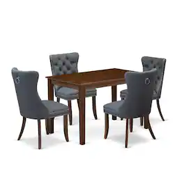 East West Furniture - 5 Piece Dinette Set Consists of a Rectangle Dining Room Table - Gray