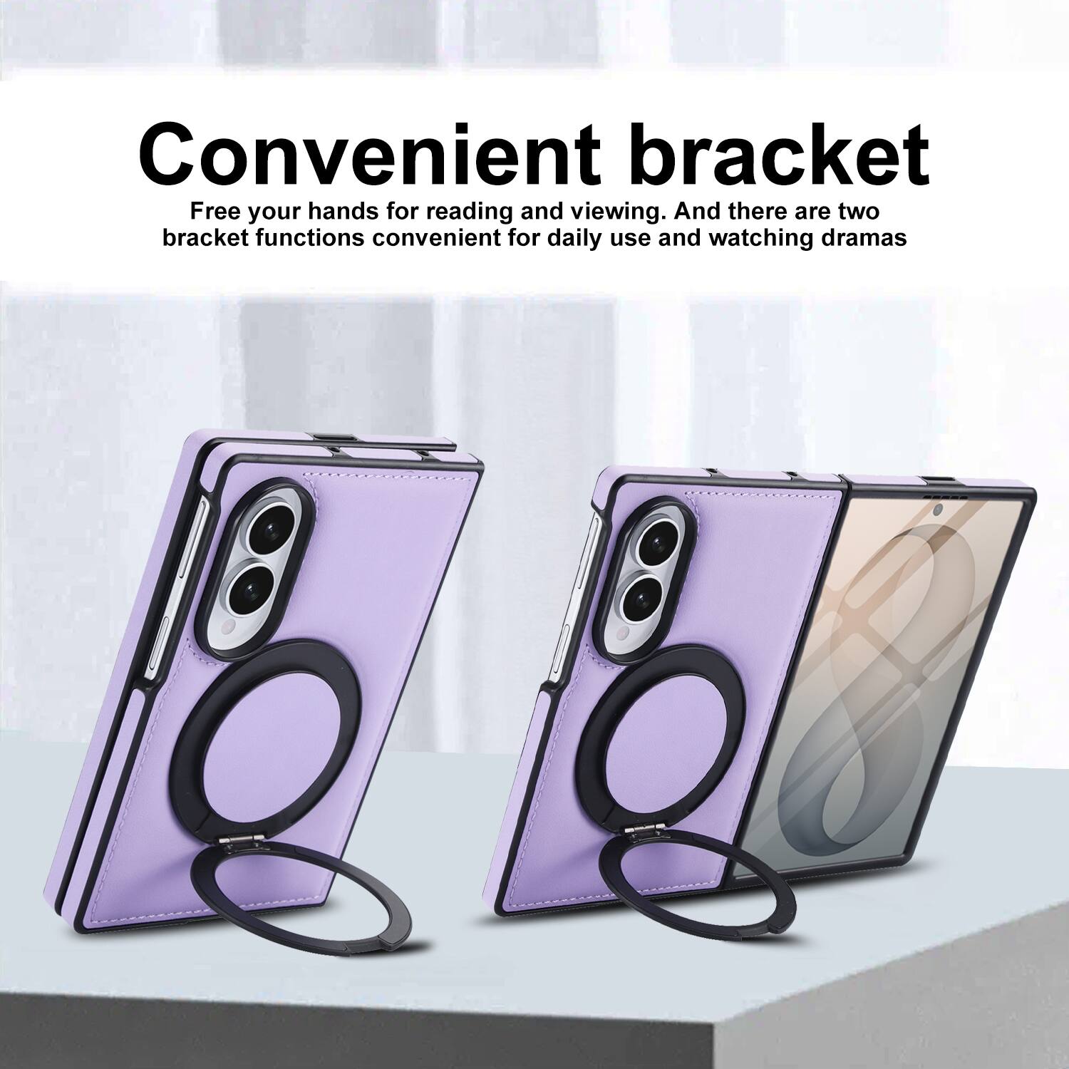 Convenient bracket  
Free your hands for reading and viewing. And there are two bracket functions convenient for daily use and watching dramas