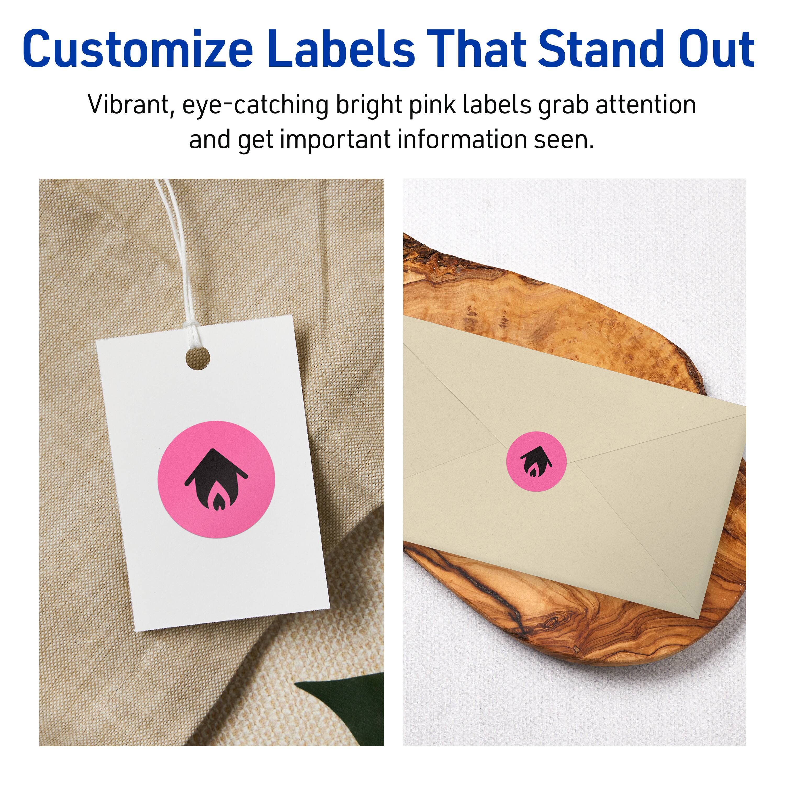 Customize Labels That Stand Out

Vibrant, eye-catching bright pink labels grab attention and get important information seen.