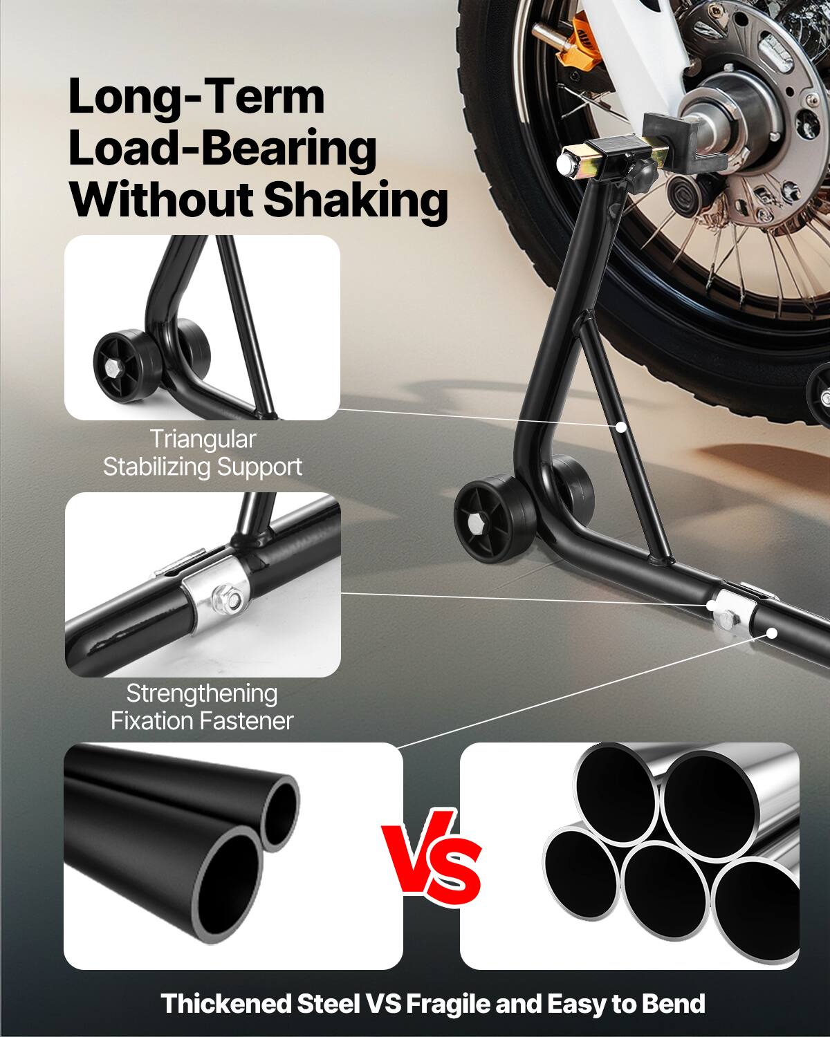 Long-Term Load-Bearing Without Shaking  
Triangular Stabilizing Support  
Strengthening Fixation Fastener  
Thickened Steel vs Fragile and Easy to Bend