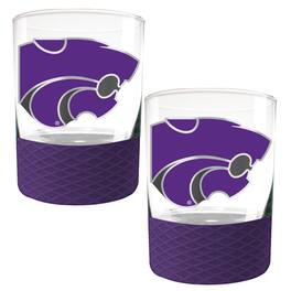 Great American Products - Kansas State Wildcats 2-Pack 14oz. Rocks Glass Set with Silcone Grip - Purple