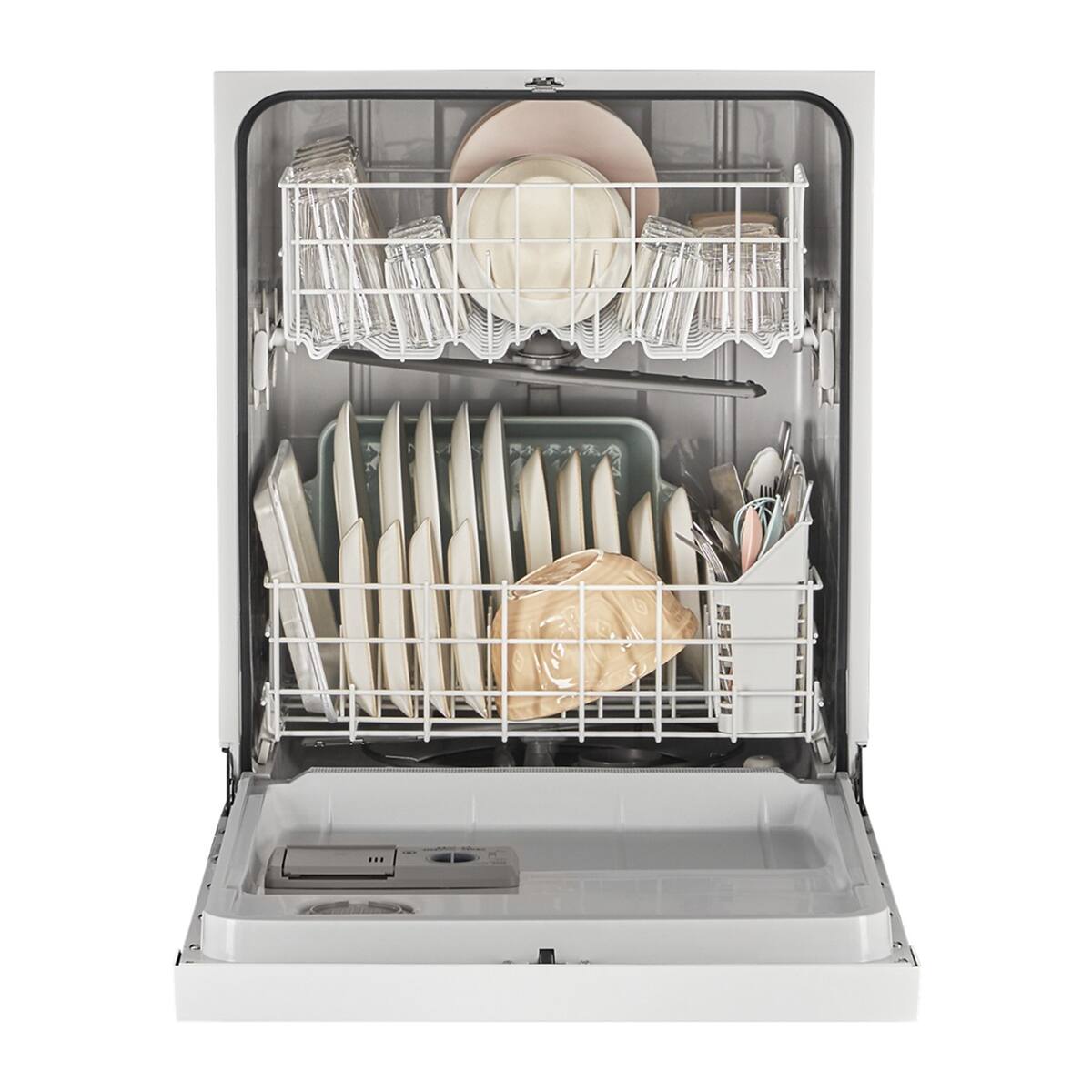 Angle. Whirlpool - 24" Front Control Built-In Dishwasher with Boost Cycle and 57 dBA - White.