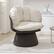 Angle. Bestier - Modern Comfy 360° Swivel Accent Chair with Removable Cushion - White.