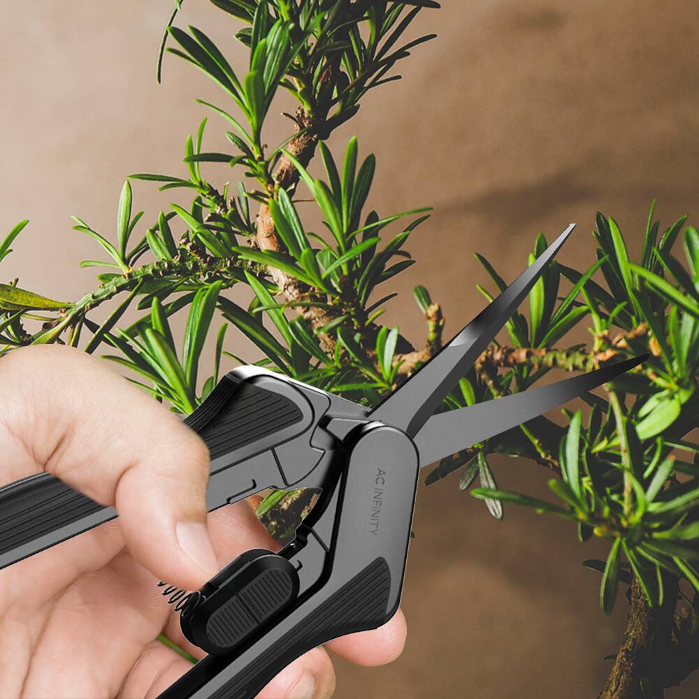 Alt View 5. AC Infinity - Ergonomic Pruning Shear 6.6", Stainless Steel Curved-Blades.