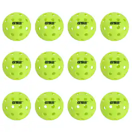 GSE Games & Sports Expert - 12-Pack of Outdoor Pickleball Balls Set, USAPA Standard 40 Holes Pickle Balls - Green