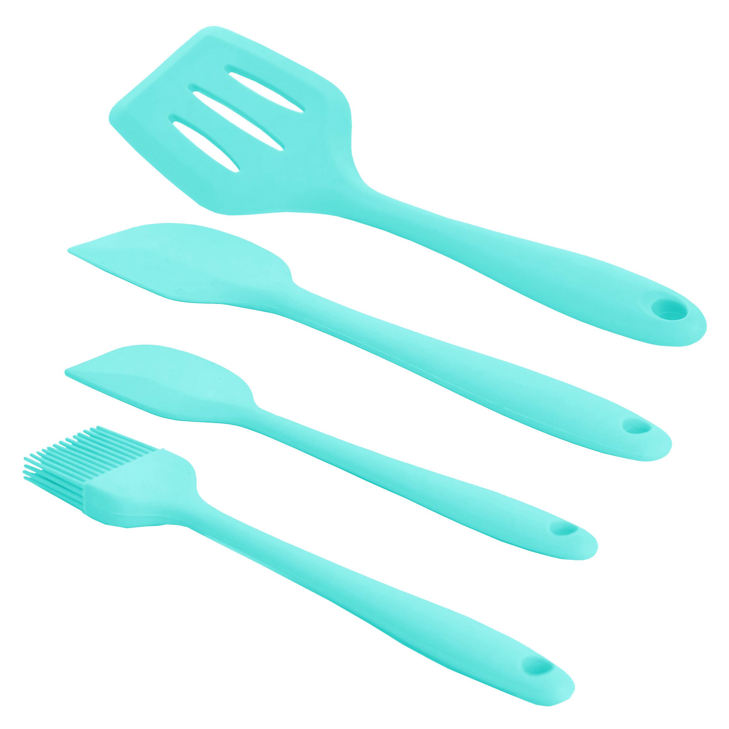 Alt View 2. MegaChef - MegaChef Light Teal Silicone Cooking Utensils, Set of 12 - Light Teal.