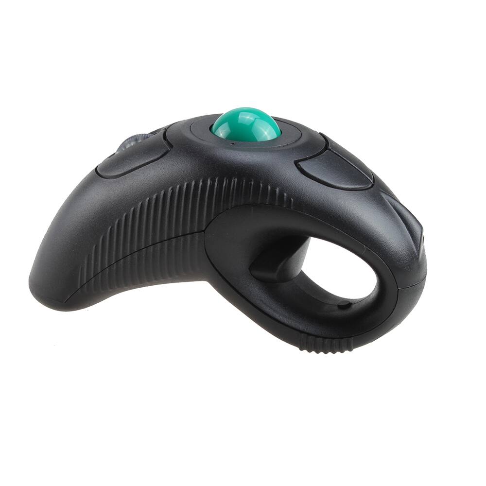 Alt View 4. AGPtek - Wireless USB Handheld Finger Trackball Mouse with Laser Pointer - Black - Green Ball.