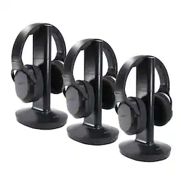 3x Sony RF400 Wireless Home Theater Headphones for Watching TV (WHRF400) - Black