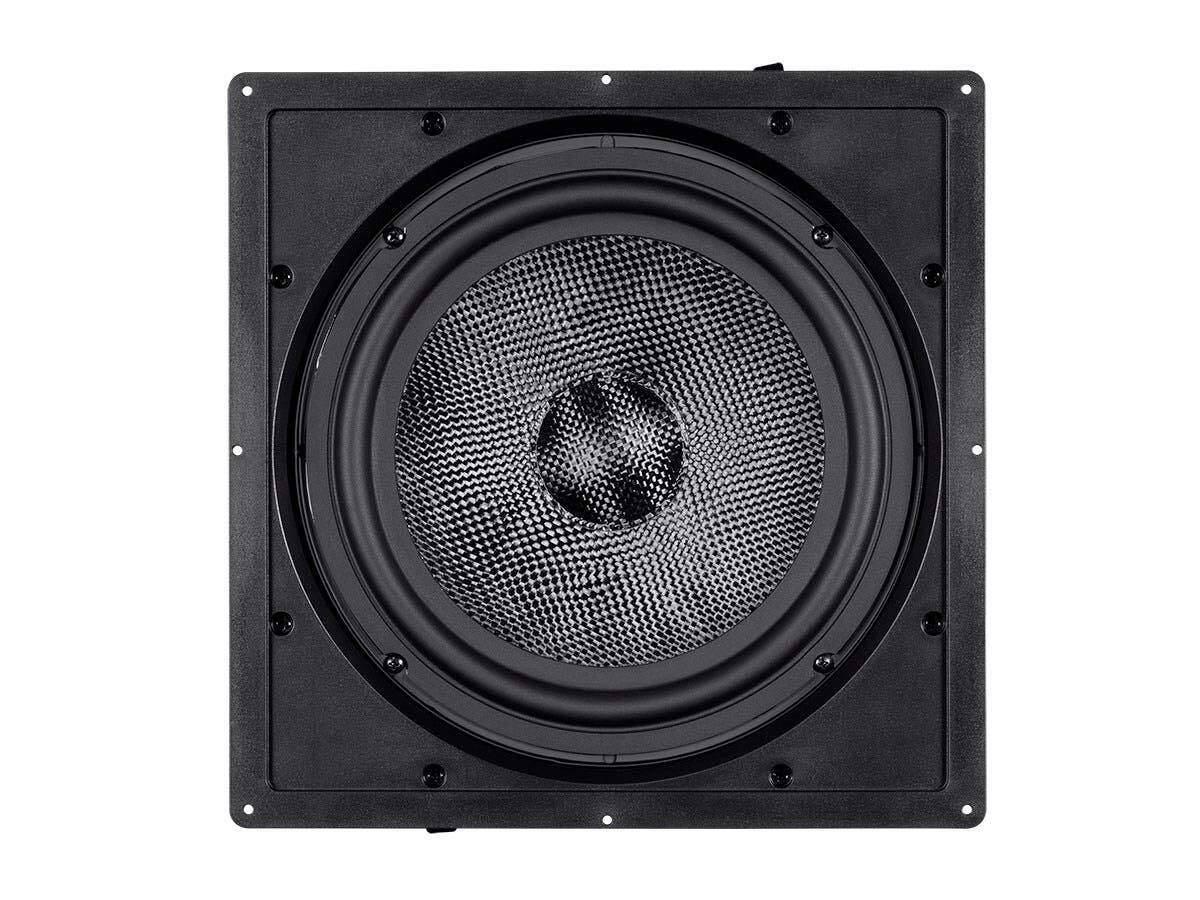 Back. TECH SAFARI - Carbon Fiber In wall each Subwoofer Easy Install For Home Theater Alpha Series - 10 in Subwoofer Speaker.