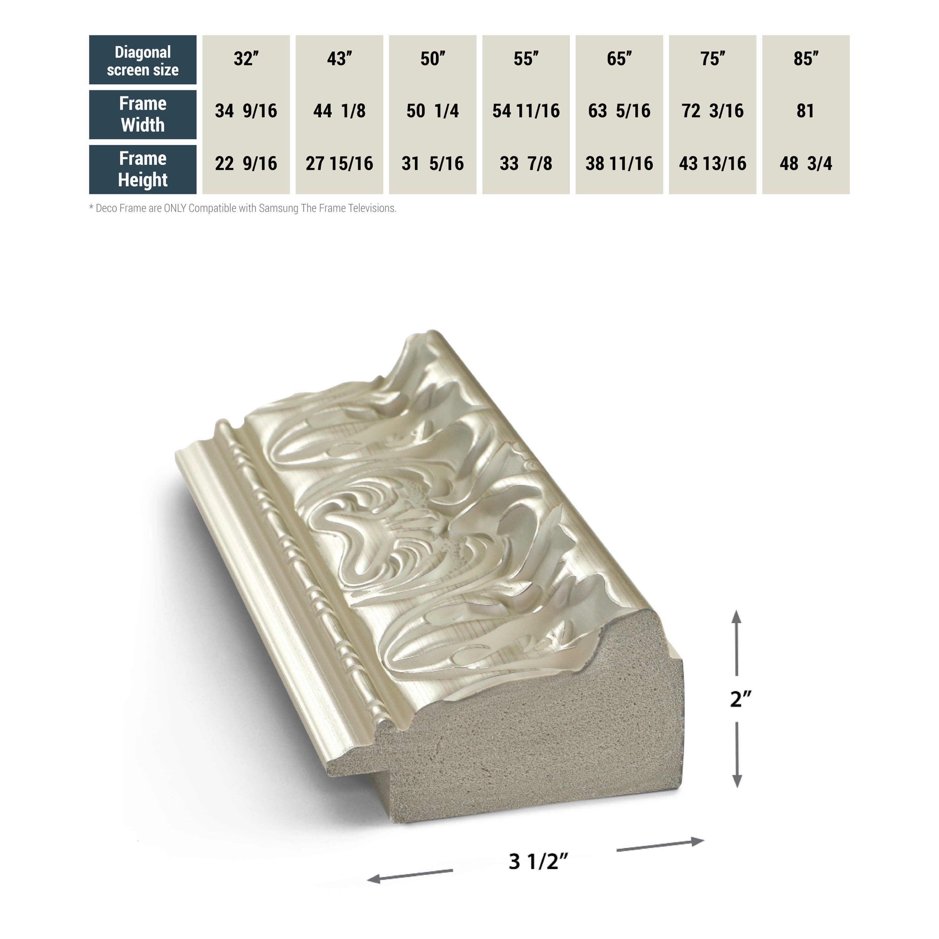 Alt View 13. Deco TV Frames - Premiere Bezel for Samsung the Frame TV - 55" - Tuscan Pearl.