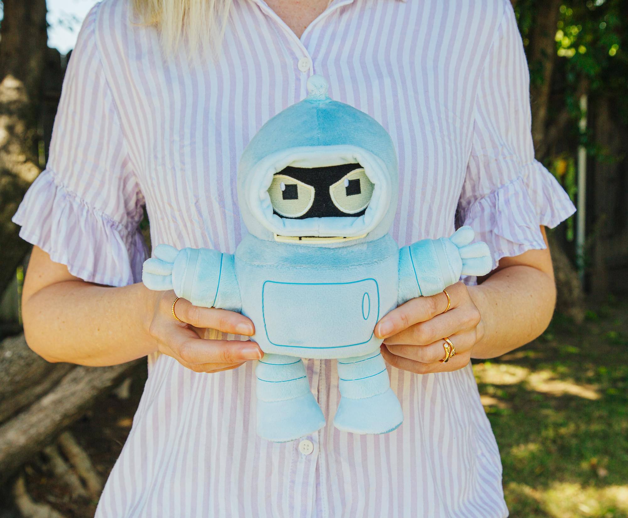 Alt View 5. Toynk - Futurama Angry Bender 8-Inch Chibi Collector Plush Toy - Gray.