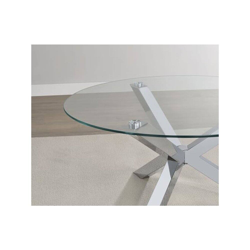 Alt View 6. Coaster Co. of America - Kenzie 2-piece Round Coffee and End Table Set Chrome - Chrome.