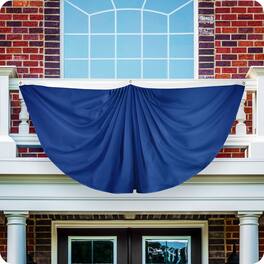 G128 - Pleated Fan Flag Printed Patriotic USA Design 3x6 ft 150D - Blue