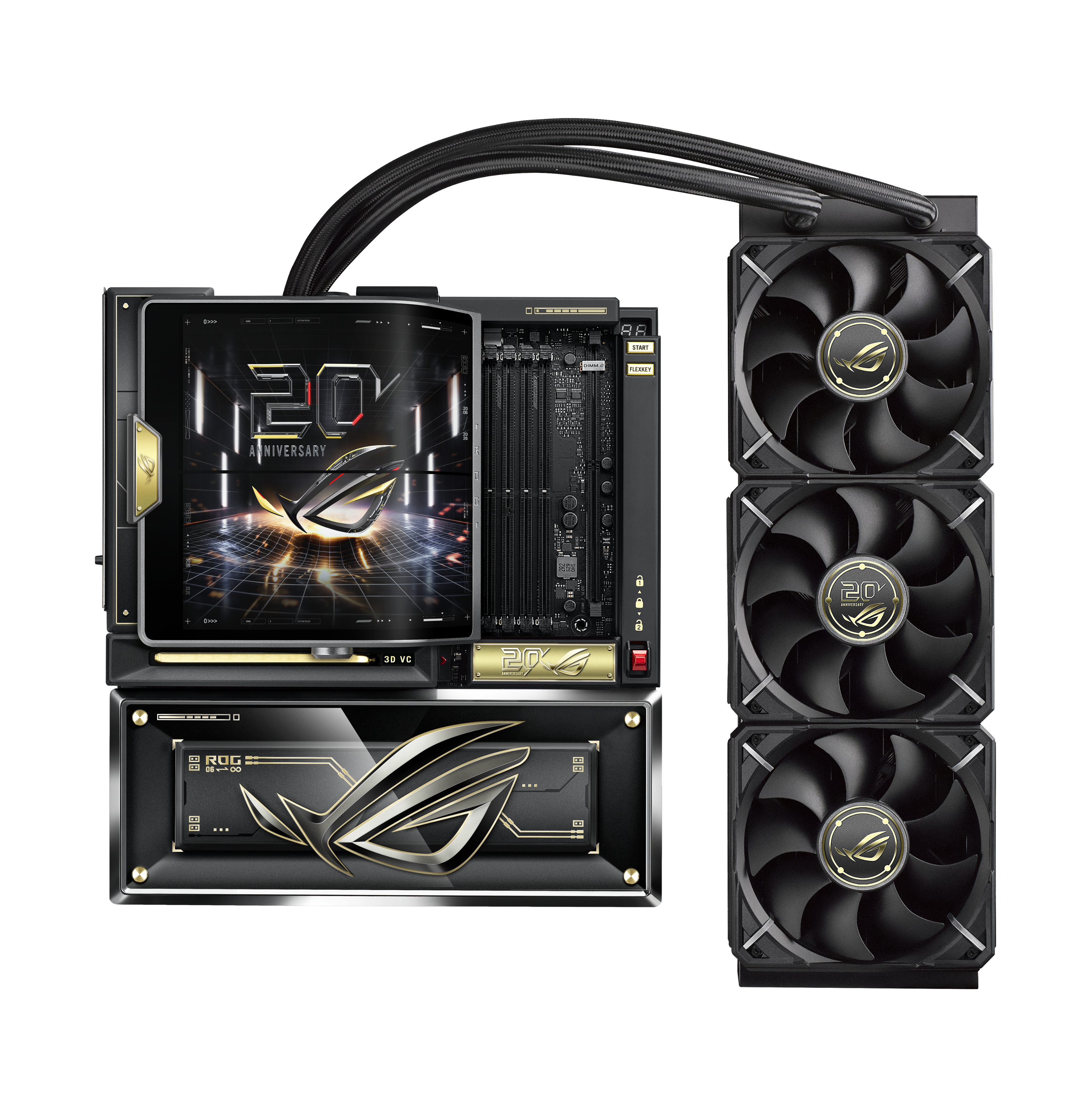 ASUS - ROG CROSSHAIR X870E (Socket AM5) AMD X870 E-ATX DDR5 Wi-Fi 7 Motherboard with Integrated ROG RYUJIN 360 Liquid Cooler - 20th Edition