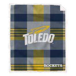 Pegasus - Toledo Rockets 60- x 70- Plaid Steel Ultra Cozy Sherpa Blanket - Multicolor