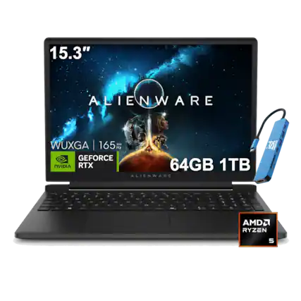 15.3" ALIENWARE WUXGA 165 Hz GEFORCE NVIDIA RTX 64GB 1TB ALIENWARE | AMD RYZEN 5