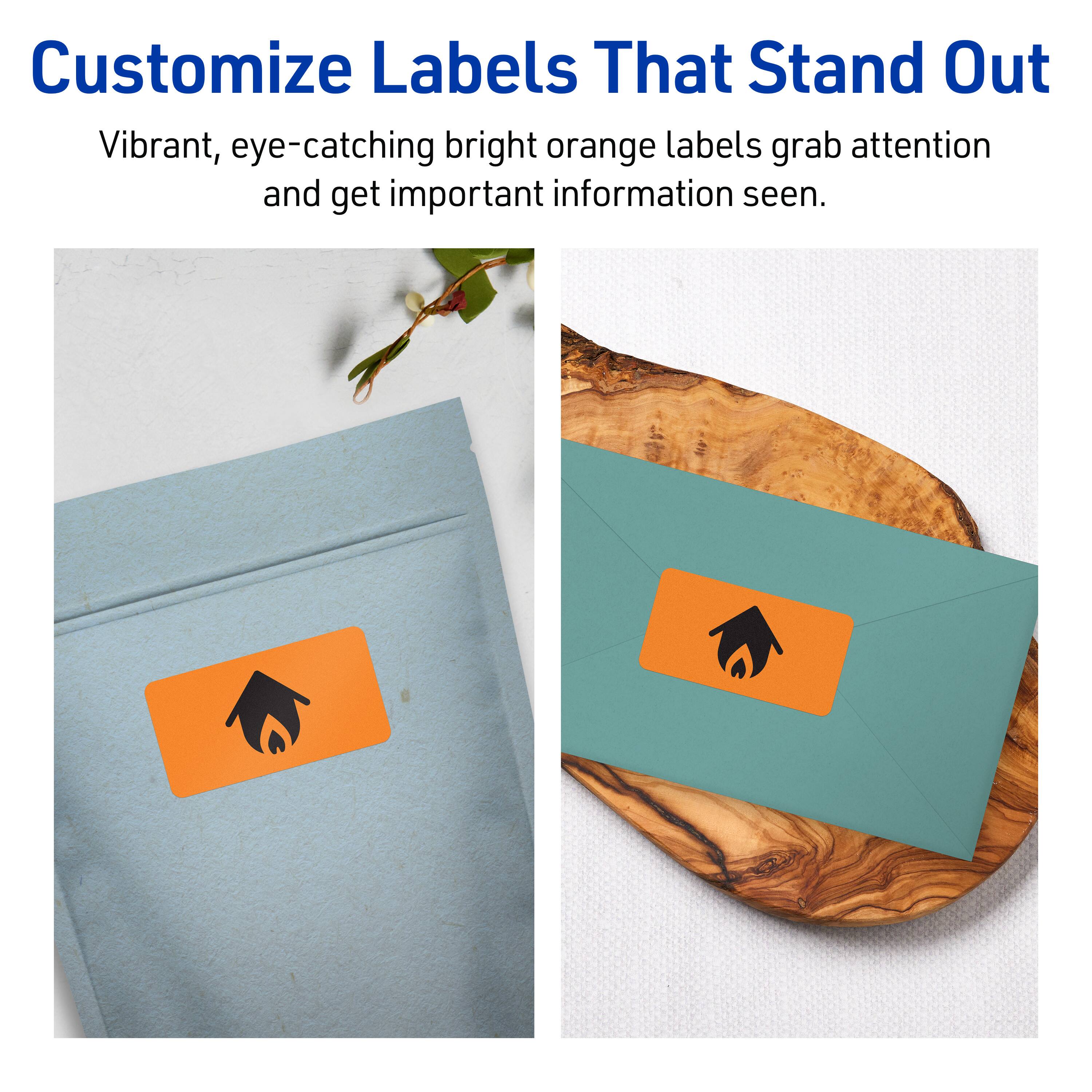 Customize Labels That Stand Out

Vibrant, eye-catching bright orange labels grab attention and get important information seen.