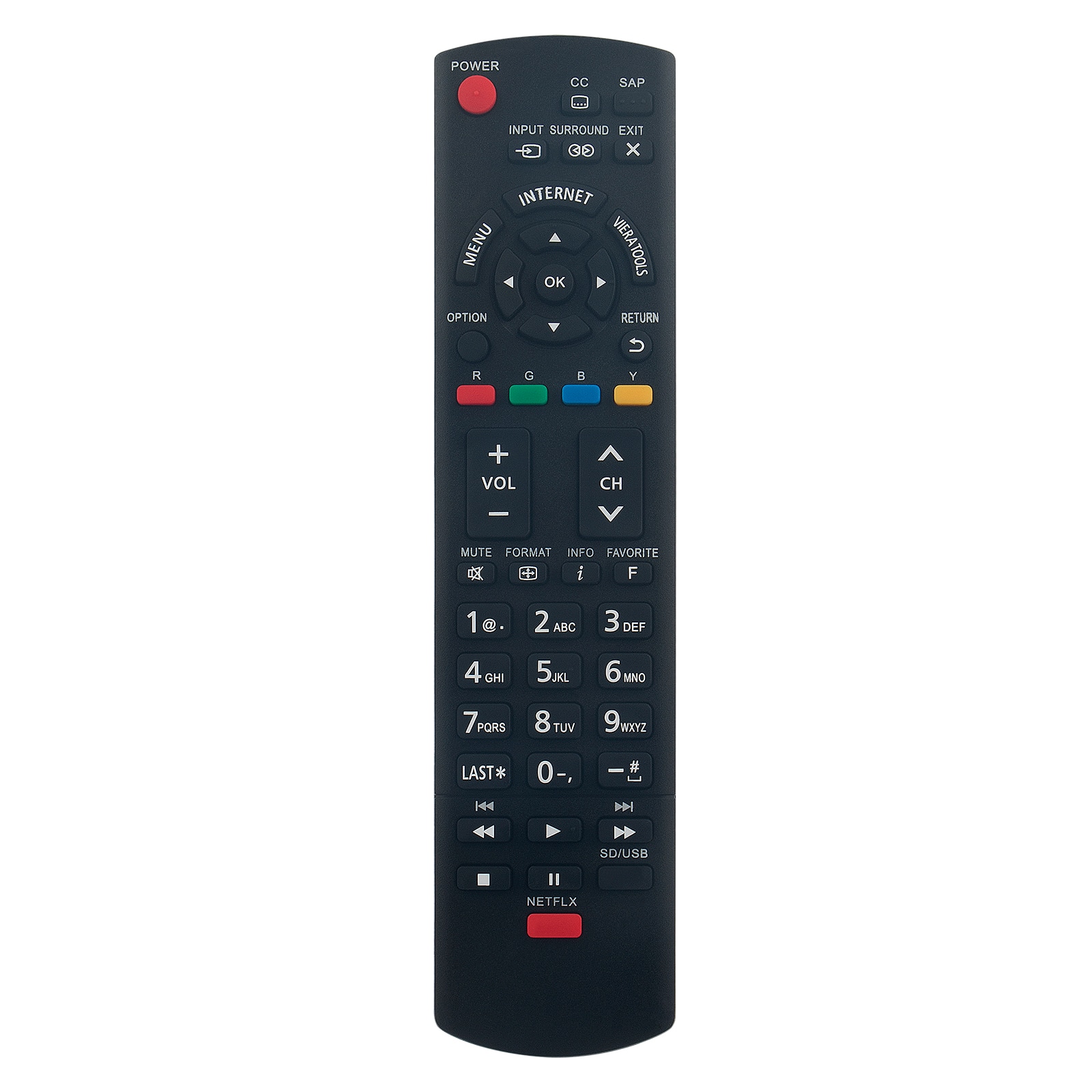 ZdalaMit - Replacement Remote N2QAYB000779 fit for Panasonic TV TC-L60E55 TC-60LE554 TC-55LE54 TC-L42E50 TCL60E55 TC60LE554 - Black
