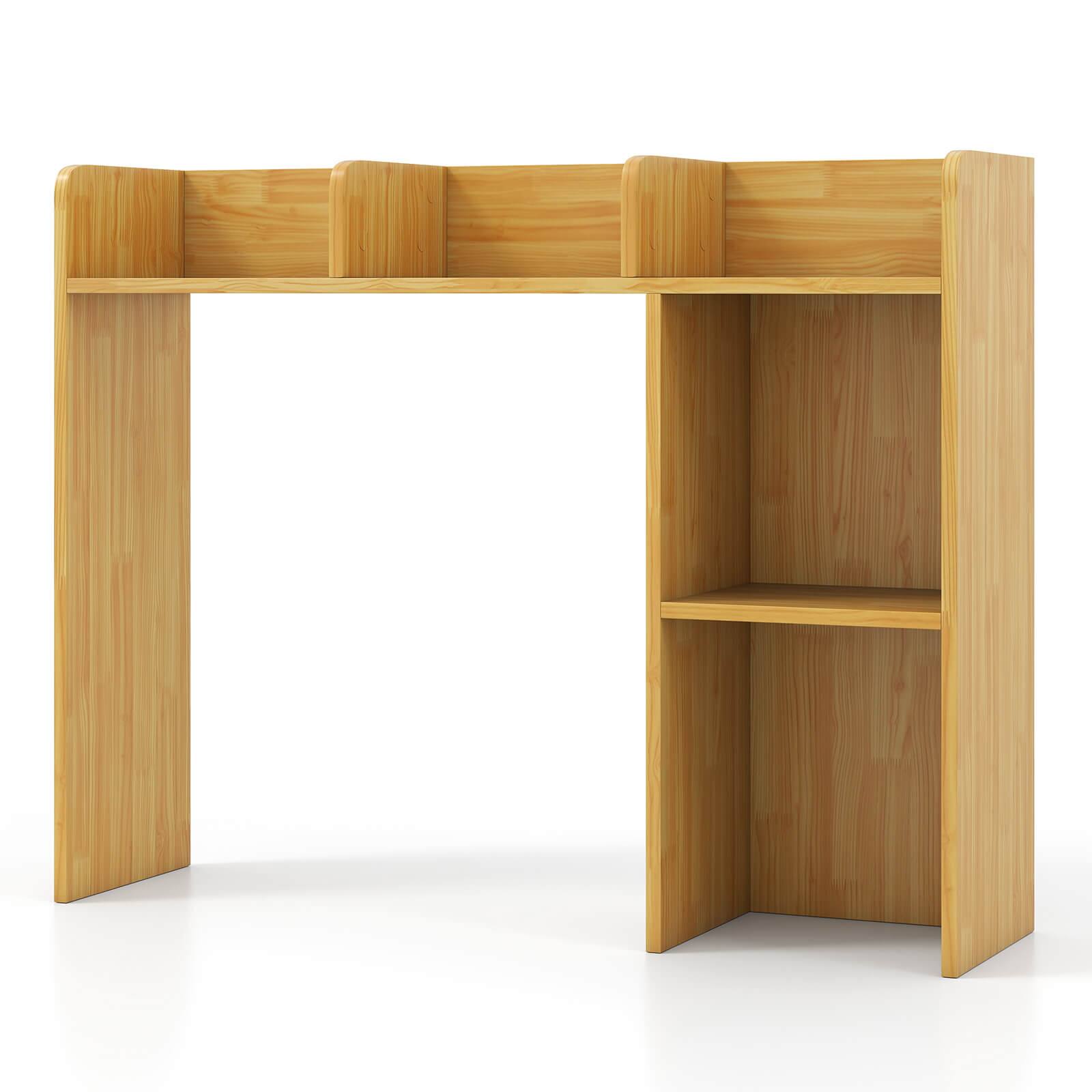 Angle. Costway - Costway Desk Bookshelf Desktop Storage Shelf for Monitors up to 27" with Anti-tip Kits Beige - Beige.