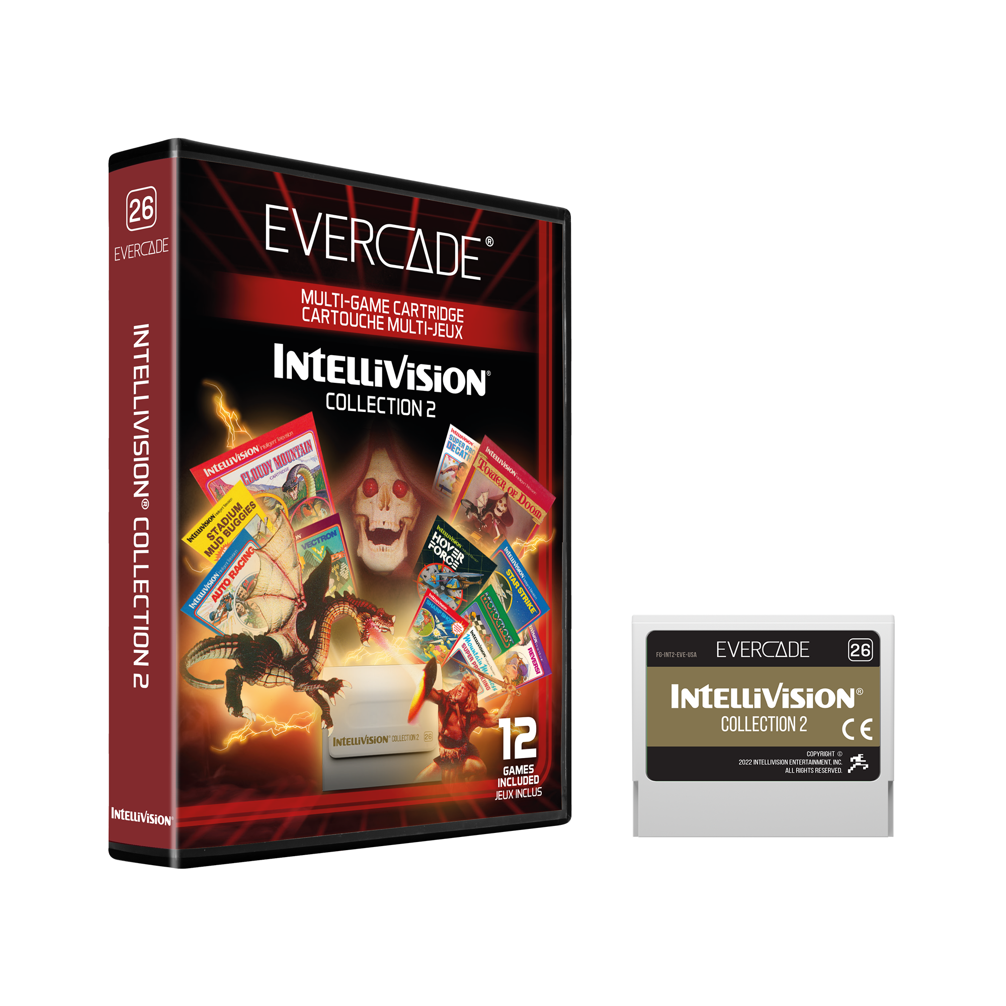 26 EVERCADE EVERCADE MULTI-GAME CARTOUCHE CARTRIDGE MULTI-JEUX INTELLIVISION COLLECTION 2 INTELLIVISION INTERASION INTELLIVISION MUD STADIUM RACING CLOUDY IES CORVEY MOUNTAIN VECTRON LONGERS PEPPER PO TOMBER WEEEEEXPLOX OF DOOW COLLECTION INTELLIVISION AUTO 2 I INTELLIVISION COLLECTIONS 12 GAMES INCLUDED JEUX INCLUS INTELLIVISION

WID-342-2234-08 EVERCADE 26 INTELLIVISION COLLECTION 2 COPYRIGHT 0 302 ELIVDON ENTERTAINMENT, INC. ALL RIGHTS RESERVED