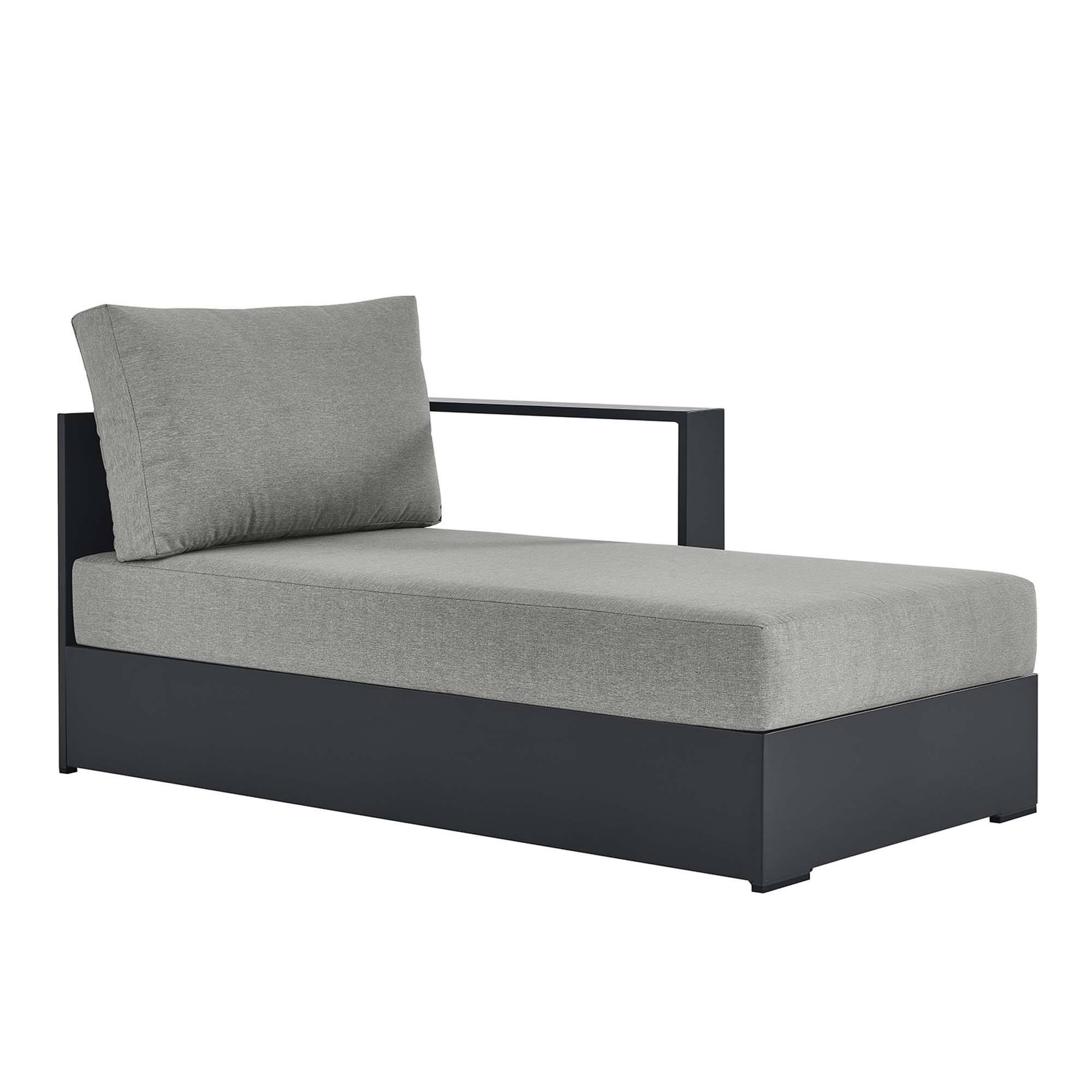 Left. Modway - Tahoe Outdoor Patio Powder-Coated Aluminum Modular Right-Facing Chaise Lounge by Modway - Gray Gray.