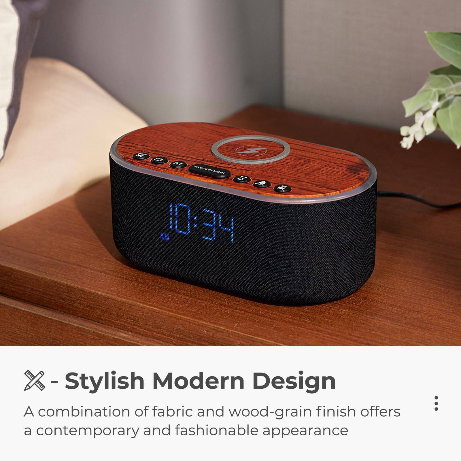 - Stylish Modern Design  
A combination of fabric and wood-grain finish offers a contemporary and fashionable appearance.