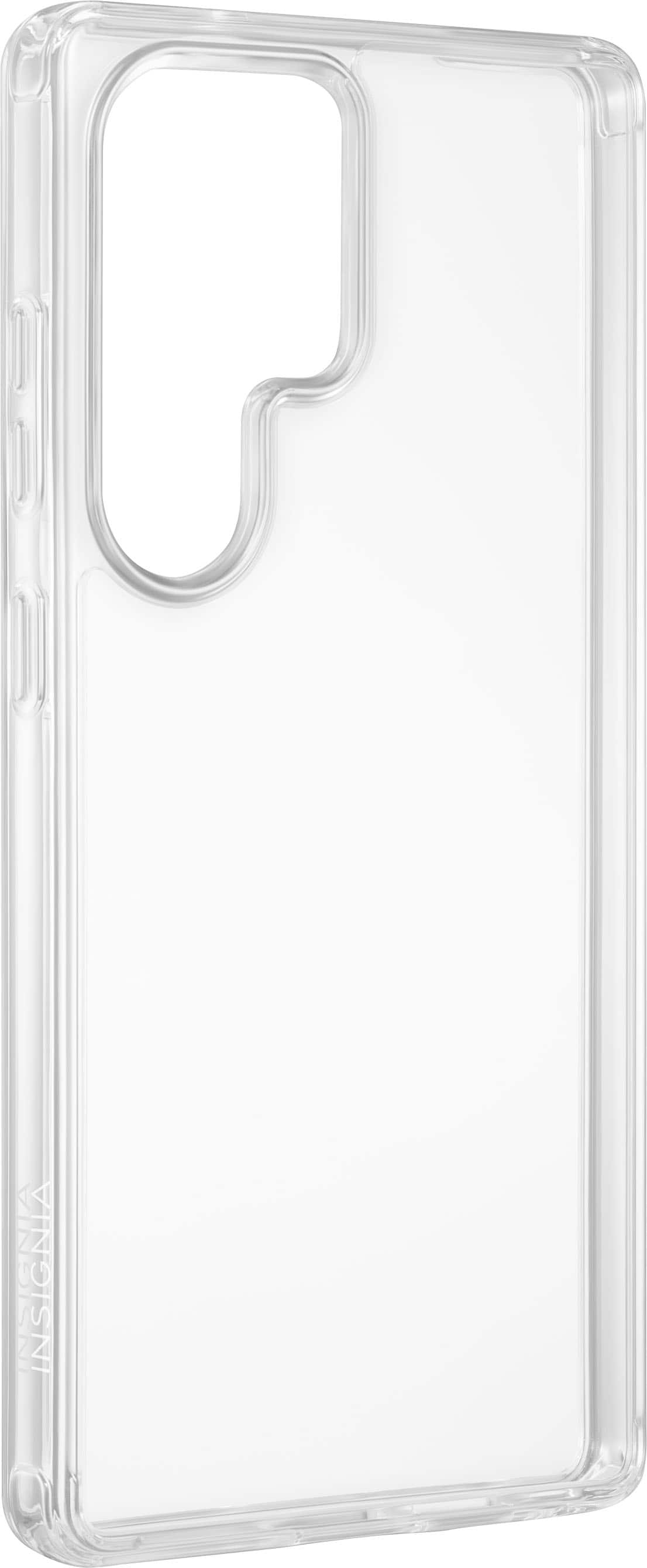 The image shows a clear plastic case for a cell phone. The case is designed to protect the phone from scratches and minor impacts. The case is made of a clear, transparent material that allows the phone to be visible through the case. The case is available in various sizes to fit different phone models.