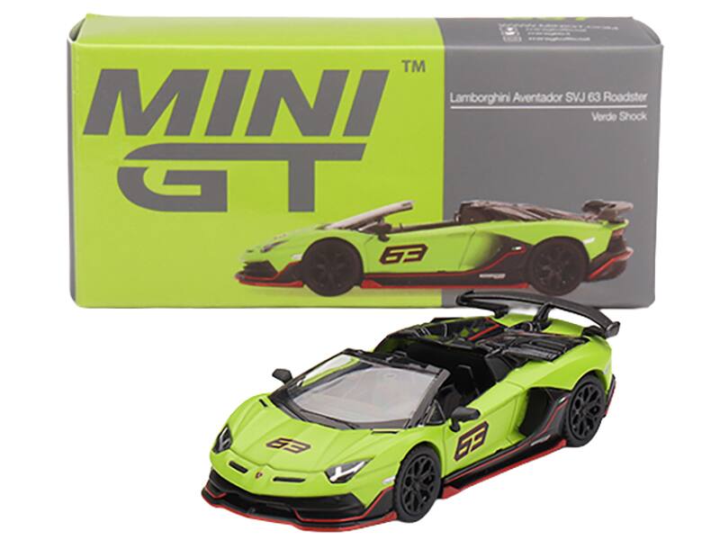 MINI GT  
Lamborghini Aventador SVJ 63 Roadster  
Verde Shock