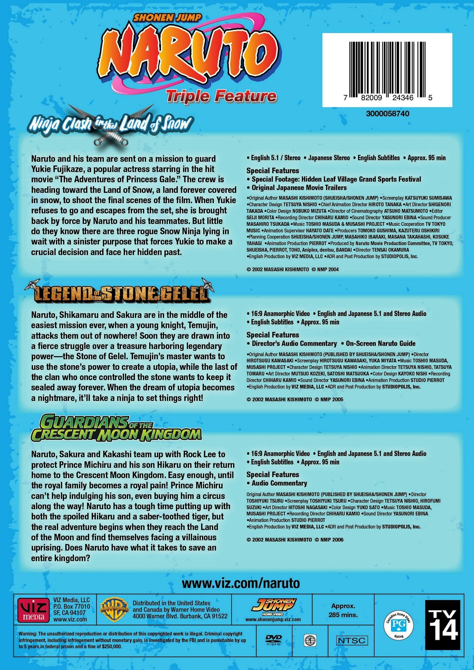 Angle. Naruto the Movie: 1-3 (Box Set) [DVD].