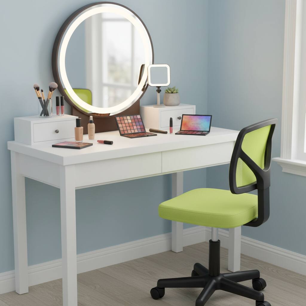 Alt View 5. AOITUN - Green office computer desk chair - ergonomic design, adjustable height, breathable mesh for home or office - Green.