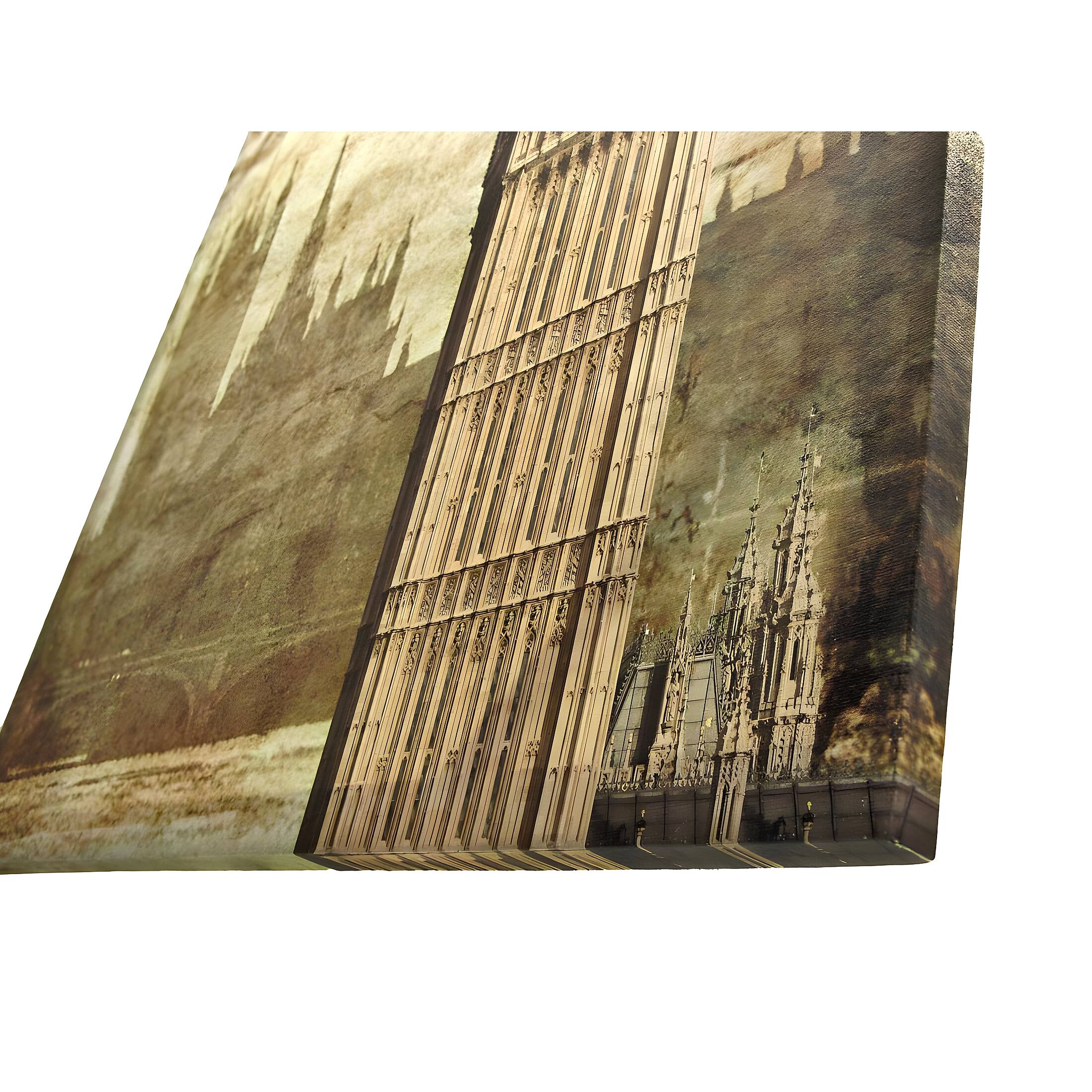 Alt View 1. Zeckos - London Houses of Parliament and Big Ben Printed Canvas Wall Hanging - Tan.
