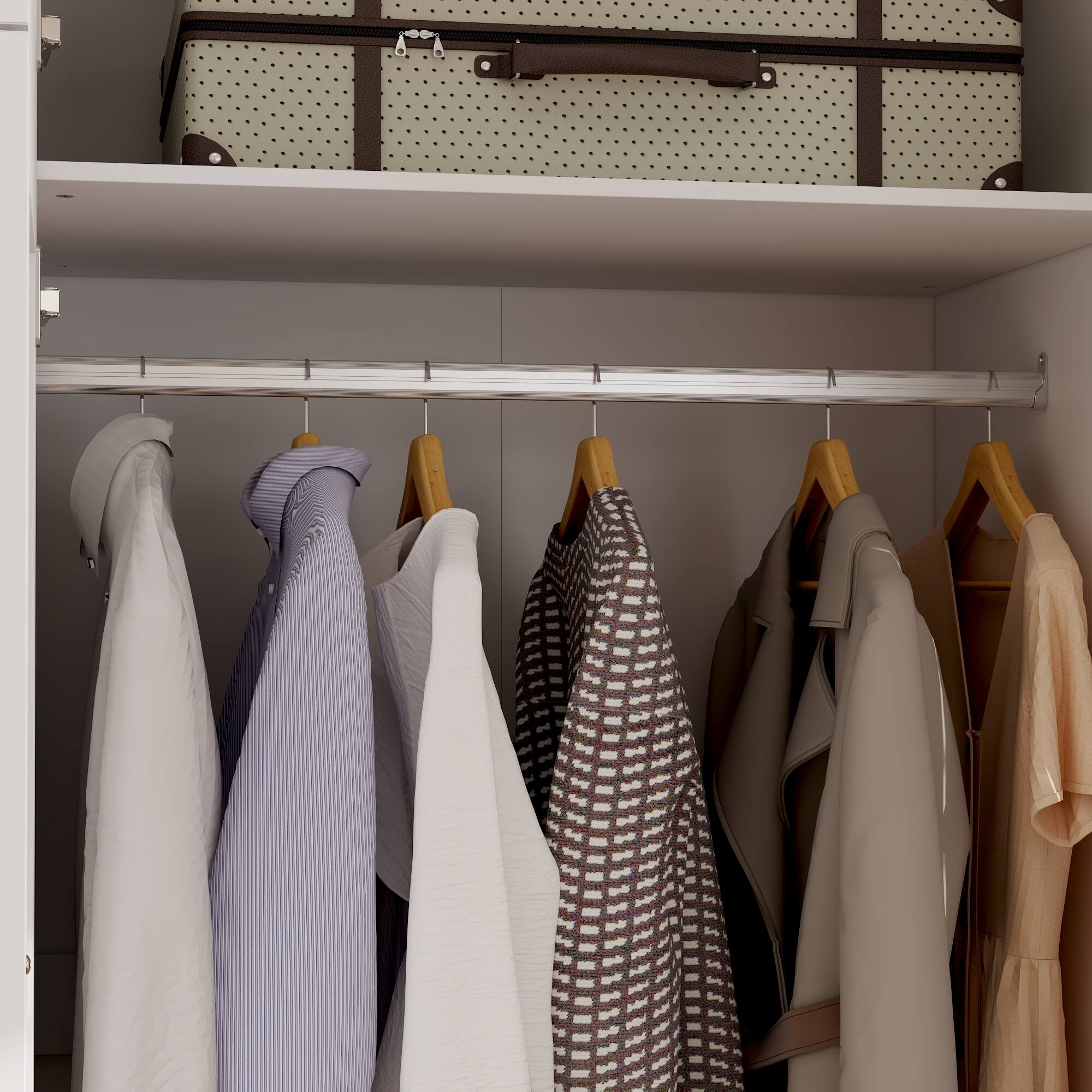 Alt View 8. FUFU & GAGA - FUFU&GAGA Wardrobe with Mirror: Stylish Storage with Safety & Function - White.