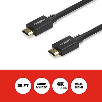 Staples 25 FT AUDIO & VIDEO 4K ULTRA HD DUAL HDMI