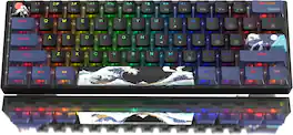 Womier - 60% Keyboard,WK61 V2 Mechanical RGB Wired Gaming Keyboard - Kanagawa