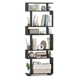 Costway - 1 PCS Bookcase 6-Tier Bookshelf with Anti-Tipping Kit Freestanding Display Shelf - Black