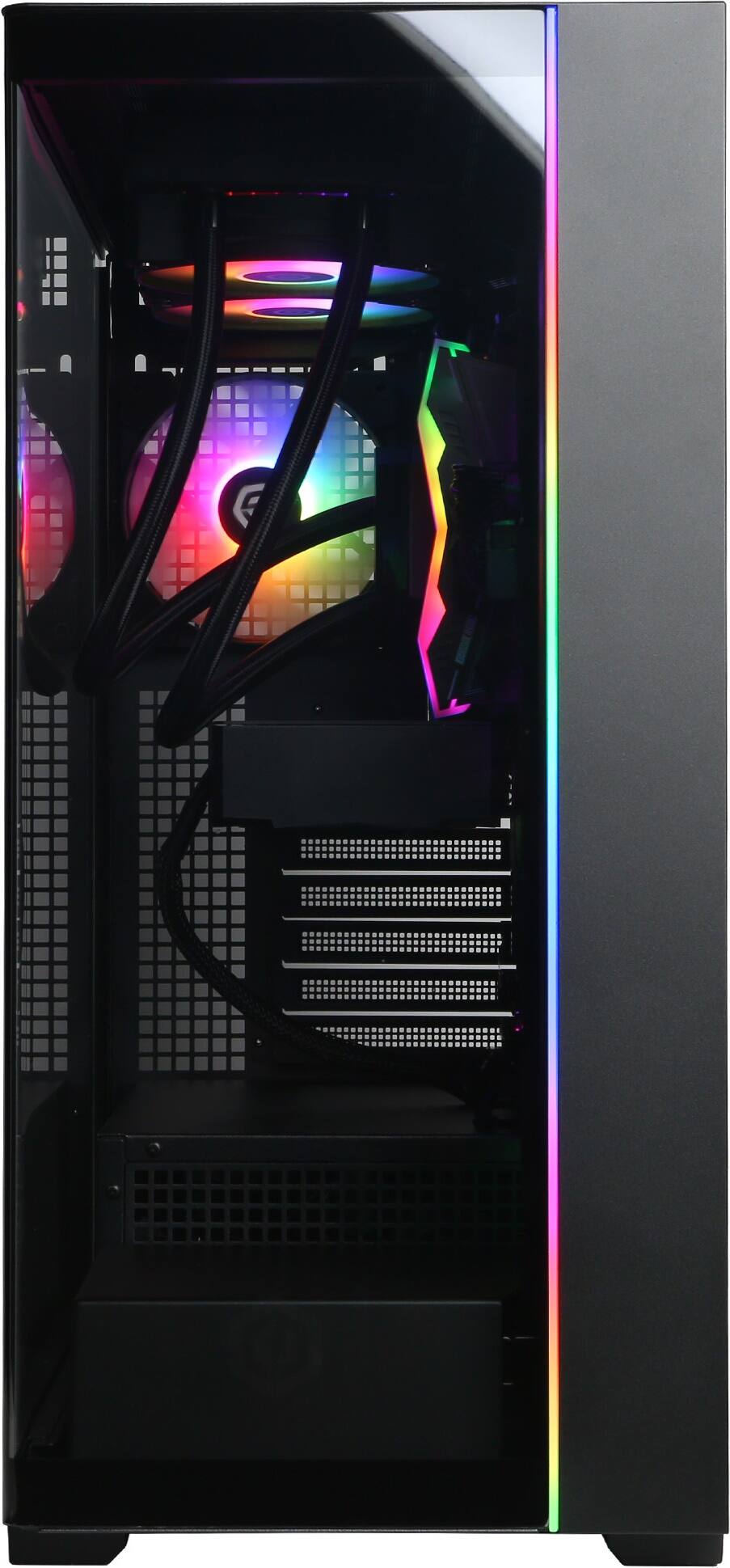 Left. CyberPowerPC - Gaming Desktop - AMD Ryzen 7 9700X 2024 - NVIDIA GeForce RTX 5070 12GB - 32GB DDR5 Memory - 2TB SSD Storage - Black.