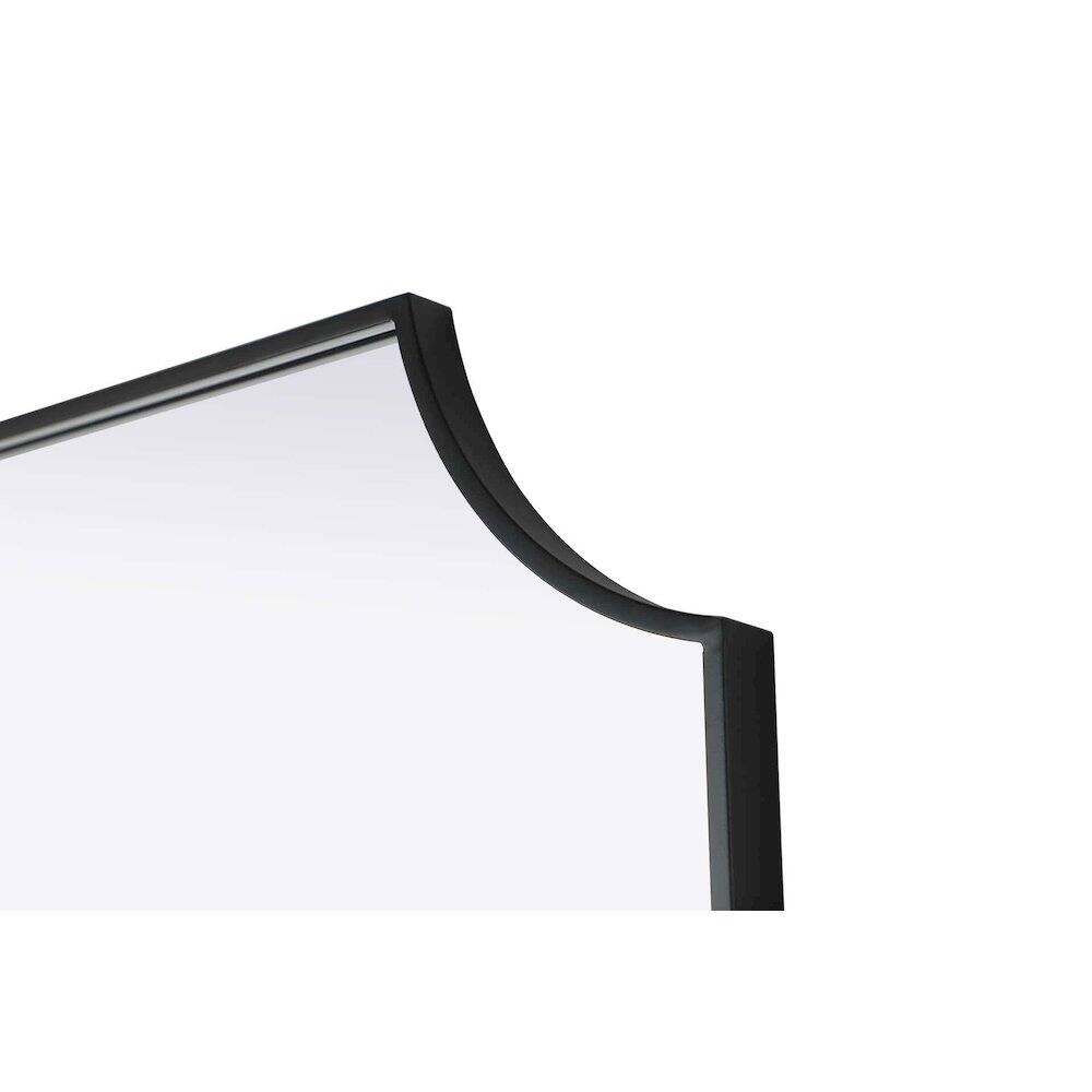 Back. Elegant Kitchen and Bath - Notched Metal Mirror 30x36 inch in Black - Black.